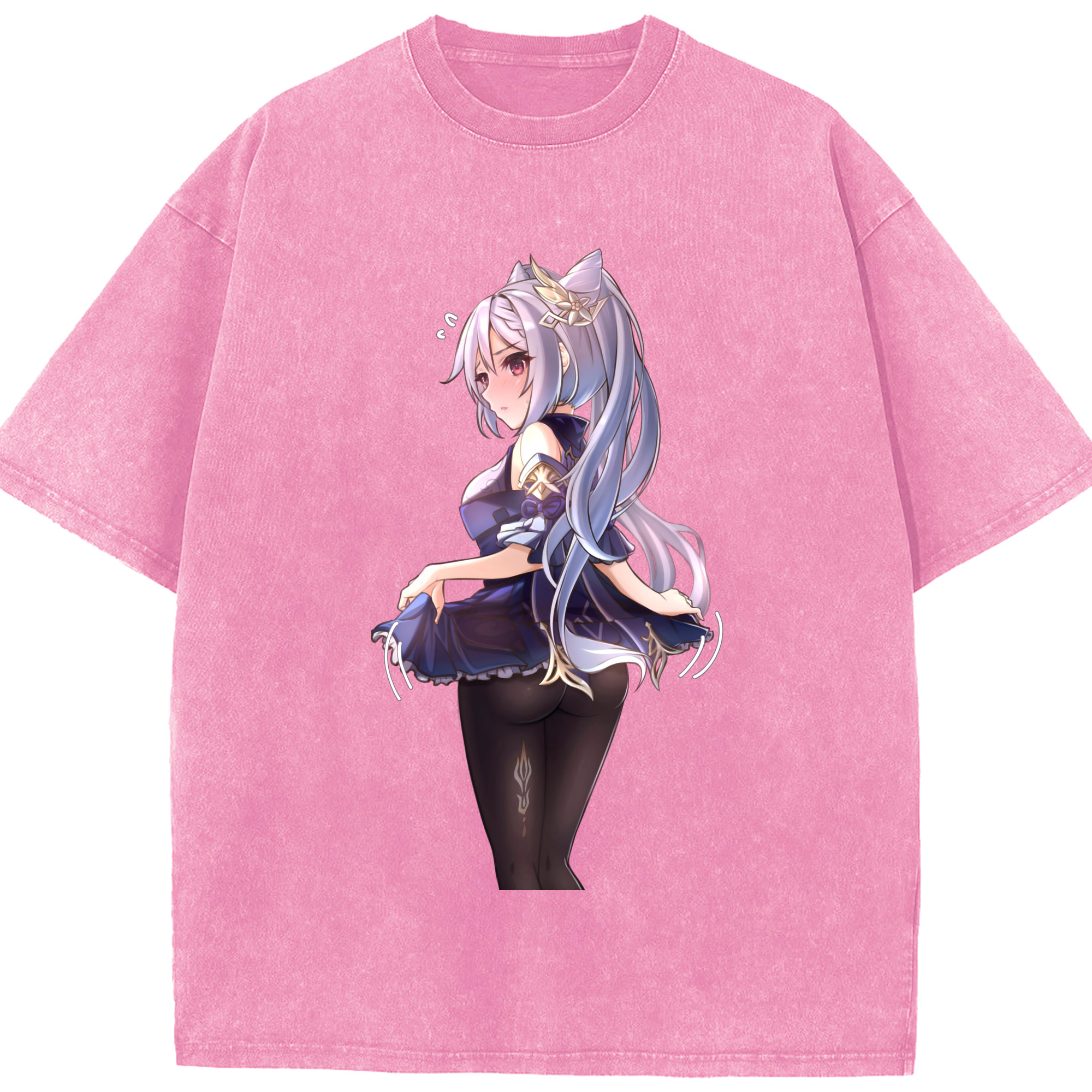 げんし神 刻晴 こくせい genshin Kokusei 綿100% ヴィンテージ風 半袖Tシャツ（フロントプリント）